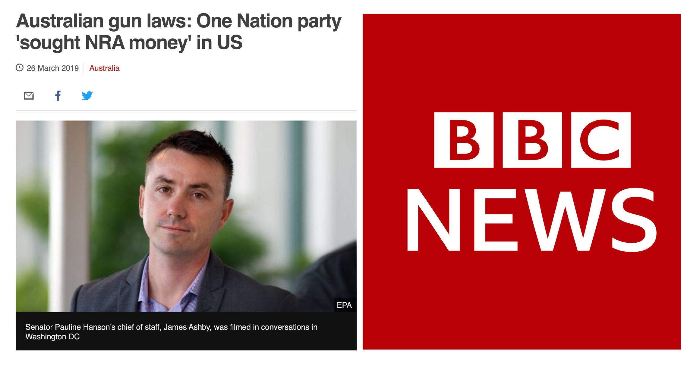 BBC: One Nation party ‘sought NRA money’